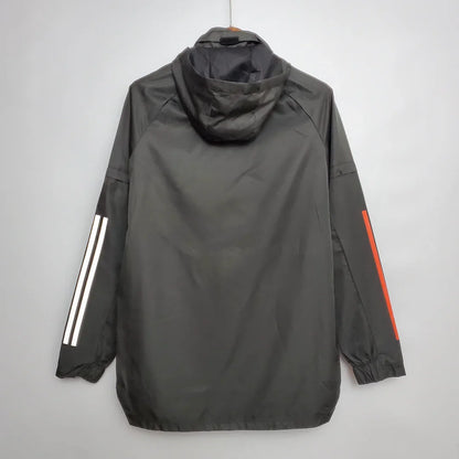 2021 Manchester United Jersey Windbreaker Black(White-Red Edge)