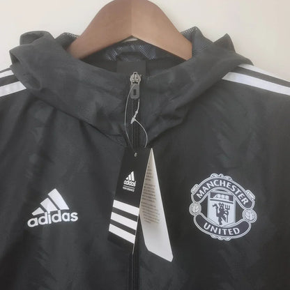 2022/2023 Manchester United Windbreaker Black White Edge