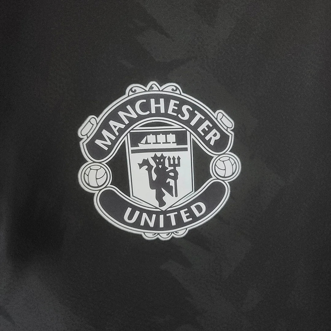 2022/2023 Manchester United Windbreaker Black White Edge