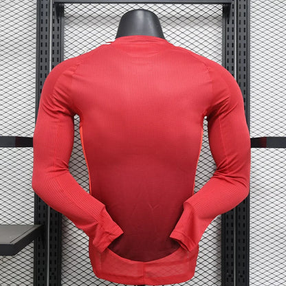 2024/2025 Long Sleeve Player Version Manchester United Home Football Shirt  1:1 Thai Quality