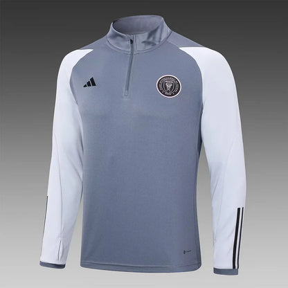 2023/2024 Inter Miami Half-Pull Training Suit Grey Football Shirt 1:1 Thai Quality