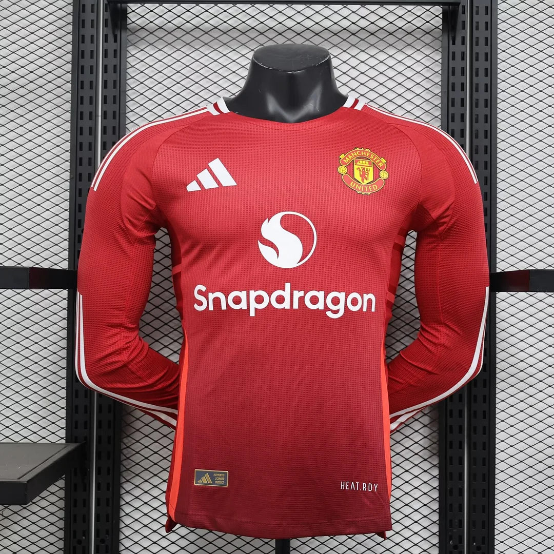 2024/2025 Long Sleeve Player Version Manchester United Home Football Shirt  1:1 Thai Quality