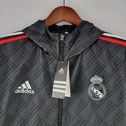2022/2023 Real Madrid Jersey Windbreaker Black Red And White Edge