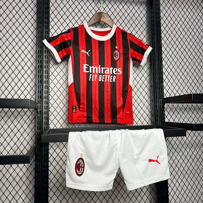 2024/2025 Kids Size AC Milan Home Soccer Jersey 1:1 Thai Quality