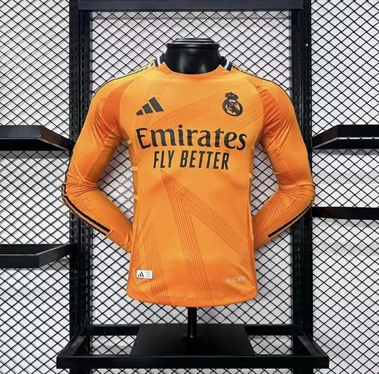 2024/2025 Long Sleeve Player Version Real Madrid Away Soccer Jersey 1:1 Thai Quality