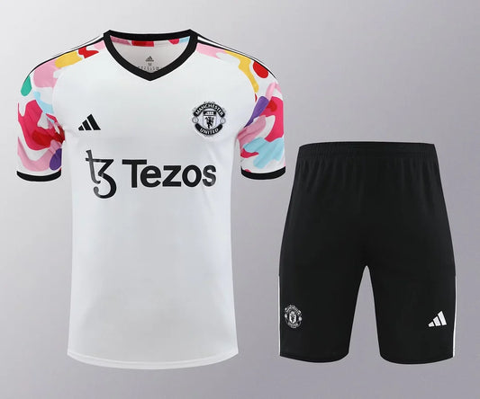 2024/2025 Manchester United pre-match training White Shirt+Shorts 1:1 Thai Quality