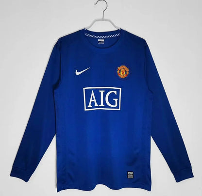 2007/2008 Retro Manchester United long Sleeve Soccer Jersey Away 1:1 Thai Quality