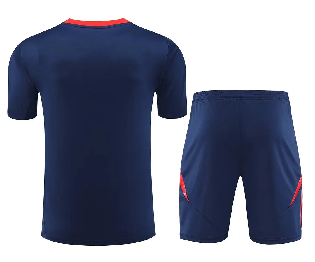 2024/2025 Manchester United pre-match training Blue Shirt+Shorts 1:1 Thai Quality