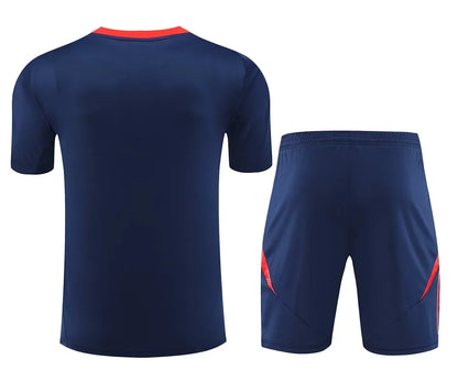 2024/2025 Manchester United pre-match training Blue Shirt+Shorts 1:1 Thai Quality