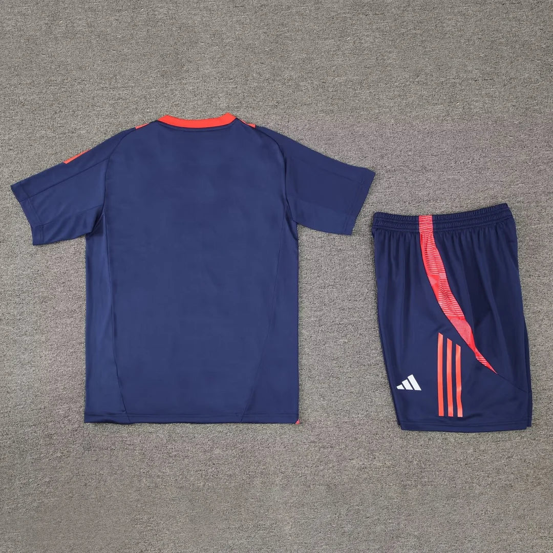 2024/2025 Manchester United pre-match training Blue Shirt+Shorts 1:1 Thai Quality