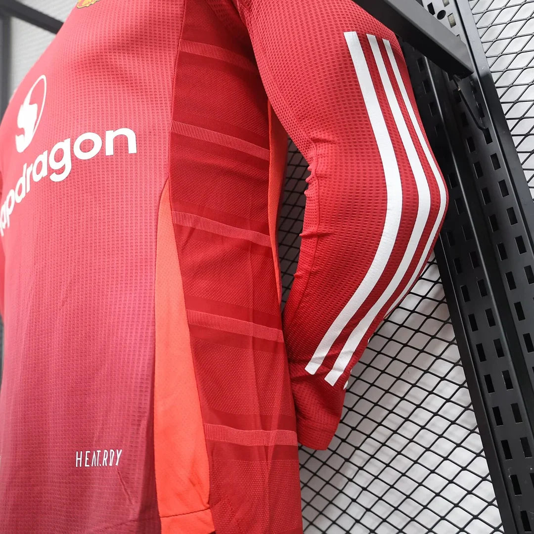 2024/2025 Long Sleeve Player Version Manchester United Home Football Shirt  1:1 Thai Quality