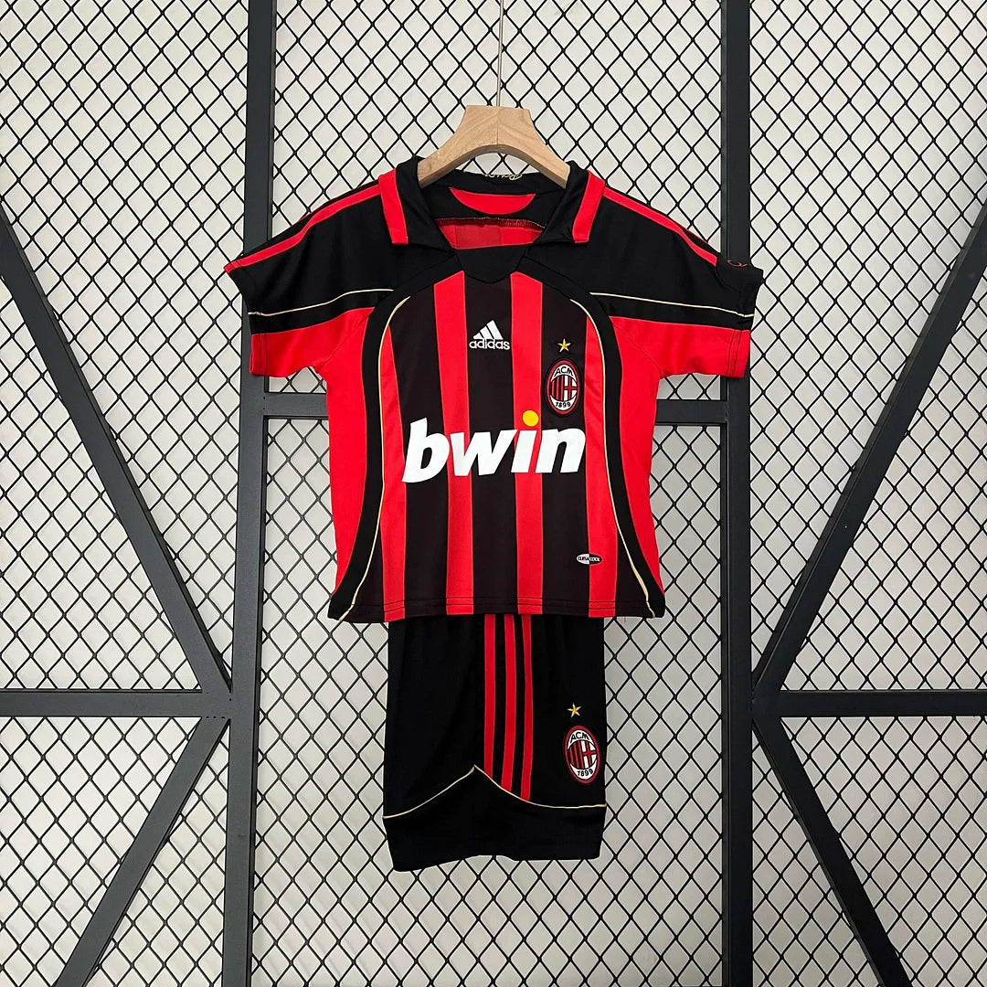 2006/2007 Retro Kids Size AC Milan Home Soccer Jersey 1:1 Thai Quality
