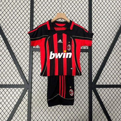 2006/2007 Retro Kids Size AC Milan Home Soccer Jersey 1:1 Thai Quality