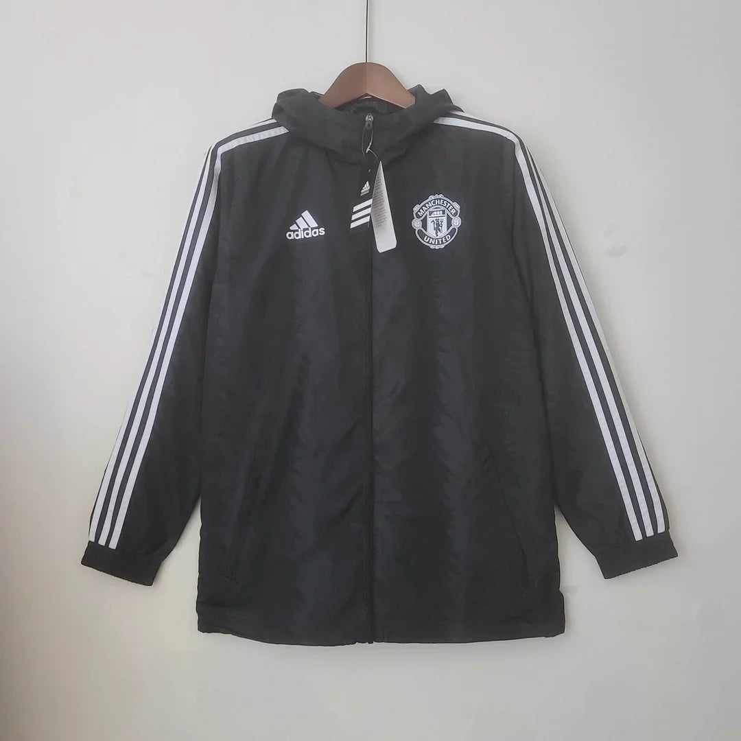 2022/2023 Manchester United Windbreaker Black White Edge