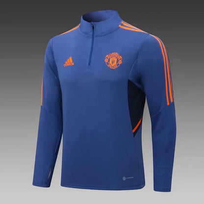2022/2023 Manchester United Half-Pull Training Suit Blue Football Shirt 1:1 Thai Quality