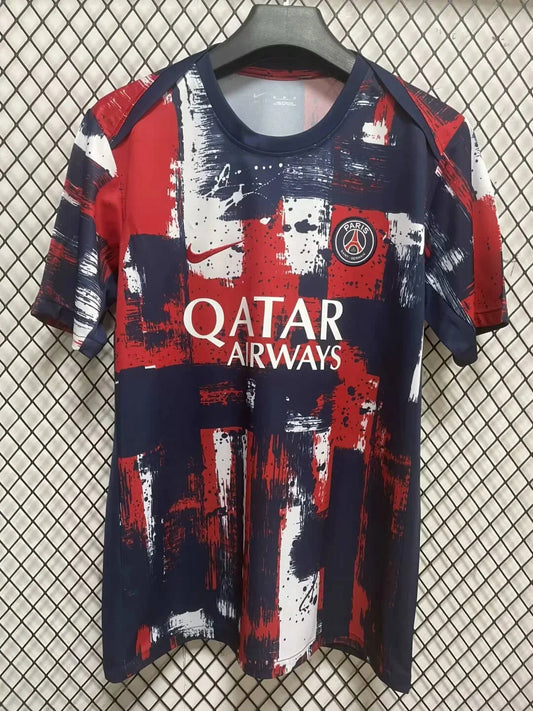 2024/2025 Psg Paris Saint-Germain pre-match training Red-Black Football Shirt 1:1 Thai Quality