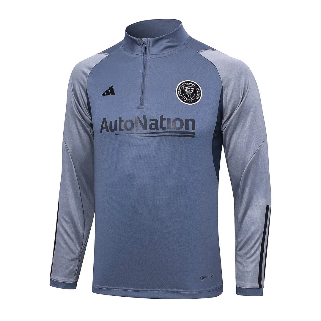 2023/2024 Inter Miami Half-Pull Training Suit Grey Football Shirt 1:1 Thai Quality